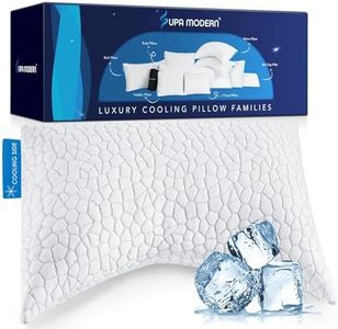 SUPA MODERN Cooling Side Sleeper Pillow, Shredded Memory Foam Bed Pillows for Sleeping Set of 1 Adjustable Queen Size Curved Neck Pillow-Cooling Pillow with Washable Cover