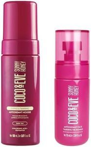 Coco & Eve 1 Hour Tan Bundle - Express Self Tanning Mousse & Face Tanning Micromist, Streak-Free & Fast-Drying, Sunless Natural Glow, Included Hyaluronic Acid & Antioxidants, Vegan - Pack of 2