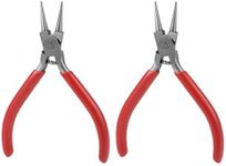 uxcell® Round Nose Pliers 4.7-Inch, Jewelry Pliers Forged from Chrome-Vanadium Steel, 2 Pack