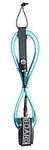 iBOARD 7mm Surfboard Leash/Leg Rope-7/8/9 feet PU Material Straight Rope, 3 Layers of Premium Magic-sticker, with Double Stainless Steel Rotating Head (Blue and Grey)