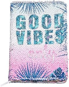 Exerz A5 Cuaderno Reversible De Lentejuelas/Diario, Bloc De Notas Mágico, Para Oficina/Escuela/Regalos. De Moda Para Poseer, Conveniente Para Llevar Y Usar: Liso Y Estampado 2 En 1.