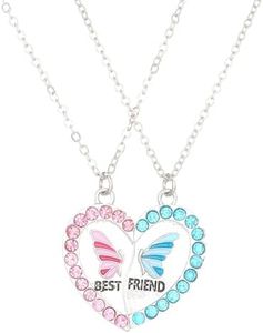 Mezrkuwr® Collar de 2 Piezas para Mujer, Collar de la Amistad, Regalos para Mejores Amigas, Regalos para Novia, Collar de Mariposas, Collar para Mejores Amigas