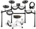 AODSK Electric Drum Set with Quiet Mesh Pads,Electronic Drum for Beginner,USB MIDI,Throne,Headphones,Sticks, Included 15 Kits and 195 Sounds (AED-403-Teenagers Beginners)