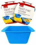 Rapid Mac Cooker | Microwave Macaroni & Cheese in 5 Minutes | Perfect for Dorm, Small Kitchen or Office | Dishwasher Safe, Microwaveable, BPA-Free | Blue, 2 Pack