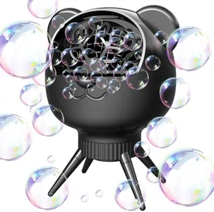 Bubble Machine for Toddlers Kids, 18 Wands 500ml Tank Rechargeable Bubble Maker, 30000+ Bubbles/Min 2 Speeds Auto-Rotating Portable Bubble Blower for Indoor/Outdoor Parties, Birthday, Wedding (Black)