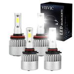 VISVIC Fit for DODGE RAM 1500 2500 3500 (2009-2022) LED Headlights Bulbs Restoration Kit 9005/HB3 High Beam + H11 Low Beam 6500K Cool White Quick Installation, Pack of 4