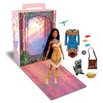 Disney Store Official Pocahontas Story Doll for Kids, 29cm/11”, With Meeko & Flit, 2 Outfits, Accessories, Colouring & Activity Pack and Box that Folds to a Play Stage, Suitable for Ages 3+