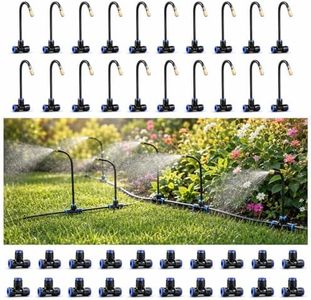 Adjustable Drip Irrigation Nozzles Tee, 20 Pack 8" 360° Bendable Garden Watering Sprayers for 1/4" Tubing, Micro Spray Emitters for Plants, Flower Beds, Greenhouse