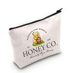 TOBGBE Pooh Bear Gifts Vintage Hundred Acre Woods Honey Co Zipper Cosmetic Bag Gift Pooh Gift for Women Pooh Lover Gift (Hundred Acre CA)