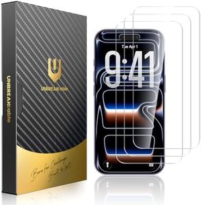 UNBREAKcable for iPhone 17 Pro Screen Protector [Quick-Installation Box] 3-Pack 9H+ Hardness Shatterproof Tempered Glass [99.99% HD Clear] [Case Friendly] [Bubble Free] for iPhone 17 Pro 6.3"