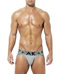 Casey Kevin Men's Jockstrap Underwear Sexy Athletic Supporter Breathable Cotton Jock Strap Grey M