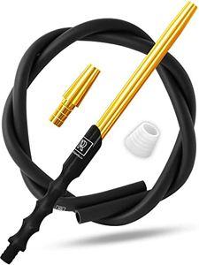 M. ROSENFELD Premium Hookah Hose with Mouthpiece - 60" Long Silicone Water Pipe Hose, Washable, with 15" Aluminum Easy-Grip Mouthpiece - Modern Design Handle, Won't Rust or Ghost Hookah Hose Silicone