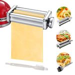 Pasta Maker Attachment Set for KitchenAid Stand Mixers Included Noodle Lattice Roller, Spaghetti Cutter, Pasta Roller and Cleaning Brush