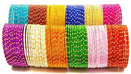 Swara Creations Metal Bangle/Churi Set with Zari and Cutting Patter in Multicolor large/extra large size| Bangles set for Women and Girls(144Pcs)