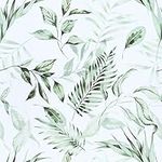 CiCiwind Leaf Wallpaper Self Adhesive Wallpaper Green Leaf Contact Paper Peel and Stick Wallpaper 39.5×300cm Sticky Back Plastic Removable Vinyl Film for Bedroom Living Room Kitchen Wall Furniture