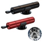 2 Pcs Emergency Car Window Breaker with 2 Holders- 2-in-1 Window Breaker and Seat Belt Cutter for Car Safety, Car Safety Hammer, Red and Black