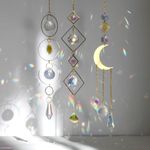 OFFCUP Crystal Suncatchers, 3pcs Rainbow Prism Suncatcher, Sun Catchers Rainbow Suncatcher Crystal Sun Catchers Wind Chimes for Window Bedroom Garden Office Party Wedding Valentine's Decorations