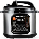 Geek Robocook Zeta 11-in-1 Automatic Electric Pressure Cooker 6 L | 2 Year Warranty | 13 Indian Preset Menu, Instant Electric Cooker Pot, Multipurpose Electric Rice Cooker (Stainless Steel, 6 Litre)