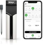 Ninja ProChef Wireless Meat Thermometer Indoor & Outdoor, for Grill, Oven, Smoking, Roasting, air Frying, Long Range app Connection, flareup Resistant, Long Battery Life, Bluetooth, Waterproof, WP100