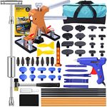 Car Dent Puller Kit - 59pcs Paintless Dent Repair Kit with Slide Hammer T-Bar Dent Puller and Adjustable Gold Dent Lifter Puller for Car Hail Damage Dent & Ding Remover