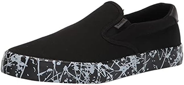 Lugz Men's Clipper Classic Slip-on Fashion Sneaker, Black/White Splatter, 13