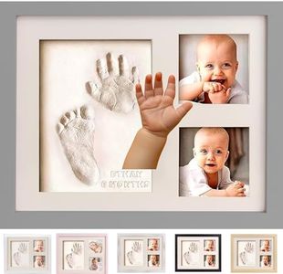 Bubzi Co Baby Footprint Kit, Baby Foot and Hand Print Kit, Baby Keepsake Frame, Nursery Pictures Frames, Hand Print Mold Kit, New Mom Gifts, Baby Newborn Essentials Must Haves, Baby Shower Gifts