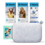 HP Sprocket 2x3 Instant Smartphone Photo Printer 75 Sheets Bundle - Bluetooth Portable Color Wireless Mobile Printer (White) Zink Sticky-Back Photos