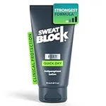 SweatBlock Antiperspirant Foot Lotion for Men & Women - Quick-Dry Hyperhidrosis Aid to Stop Excessive Sweating - Reduce Foot Odor - Non-Irritating - Dermatologist Tested - Travel Size 1.69 fl oz