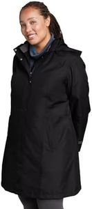 Eddie Bauer Women's Girl on The Go Trench Coat, Black Regular L Regular