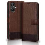 TheGiftKart Flip Back Cover Case for Samsung Galaxy M05 / A05 / F05 | Dual-Color Leather Finish | Inbuilt Stand & Pockets | Flip Back Cover for Samsung M05 / A05 / F05 (Brown with Coffee)