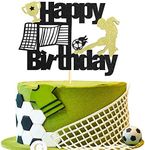 Soccer Happy Birthday Cake Topper, Soccer Ball Player Cake Decor for Man Boys Soccer Football Sport Themed Birthday anniversary retirement Party Decorations Supplies