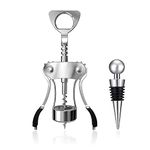 HASTHIP Multifunctional Wing Corkscrew Wine Bottle Opener for All Cork Stoppered and Beer Cap Bottles Luxury Waiter Corkscrew with Stopper Set