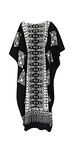 Cool Kaftans New MALAYA Cotton Kaftan Dress Black Purple Red Plus - Black - XXL Cool Kaftans