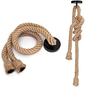 Aigostar E27 Cuerda de Cáñamo de Doble Cabeza de Lámpara Colgante,DIY Lámpara de Araña Estar Restaurante Luces Colgantes,para Cafeterías, Restaurantes, Bares