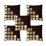 UPDHANM Velvet Cushion Cover, Standard, Brown, Chocolate, Set of 5