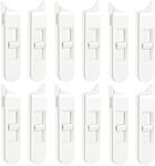 KOVOSCH 12 Pcs White Vinyl Window Latch Security, Window Latch Locks Replacement, Spring Loaded Window Tilt Latch, 2 Inch Hole Center Spacing (Round,6 Pairs)