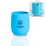 ZoZoBaa Silicone Baby Drinking Cup with Easy Grip | Multipurpose Tiny Cups for Infant’s First Stage Training | Bpa-Free, Unbreakable Non Sippy Cup for Toddlers (Aqua Blue)