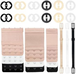 REDANHA 24PCS Adjustable Anti-Slip Bra Strap Clips for Back, Bra Strap Holders, Elastic Bra Extender 2 Hook, 3 Hook, 4 Hook, Bra Extension Strap, Non Slip Bra Accessory for Women and Girls (Style A)