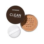 COVERGIRL - Clean Invisible Loose Powder, 100% natural origin pigments & only 15 essential ingredients that won’t clog pores, lightweight, breathable formula - Translucent Deep - 135