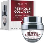 Clear Beauty Korean Retinol Eye Cream with Collagen - For Dark Circles, Puffiness, Bags & Wrinkles - Moisturizing Anti-Aging Under Eye Cream - Cruelty Free Korean Skin Care - All Skin Types - 1.01 OZ