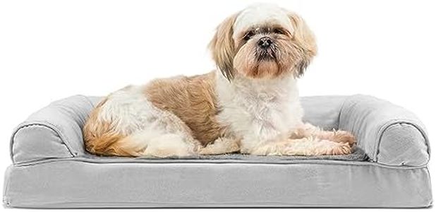 FurHaven Pet Dog Bed | Orthopedic Ultra Plush Sofa-Style Couch Pet Bed for Dogs & Cats, Gray, Medium