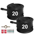 20 Inch Bike Tubes 20 x 2.125/2.40 Heavy Duty Bicycle Inner Tube with 32mm Schrader Valve and Installation Accessories (2 Pack)