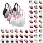 MbugAW Deal of The Prime of Day Today 4Pc Bras for Women No Steel Comfortable Breathable Bra Full Coverage Gathering Plus Size Brassiere Daily Underwear Lightning Deals of Today Clearance