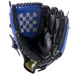 ZYYRSS Baseball Glove Softball Gloves with Baseball PU Leather Adjustable and Comfortable, Adult and Youth Sizes– Right Hand Throw-12.5inch (Blue)