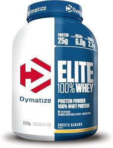 Dymatize Elite 100% Whey Smooth Banana 2170g - Polvere ad alto contenuto di proteine e basso zuccheri del siero latte BCAA