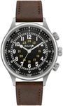 Bulova 96A245 Men's A-15 Pilot Black Dial Brown Strap Watch