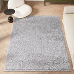 homeart Area Rug - Super Soft Shaggy Rugs For The Living Rooms, Bedrooms And Kitchen - Modern, Easy To Clean Carpet - 80x150 cm, Silver Grey