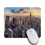 IBILIU Mouse Pad Manhattan Cityscape,Skyline New York Rectangle Mousepad Non-Slip Rubber Base Computer Mouse Pad for Laptop, Office, Home - 9.5 X 7.9 Inch