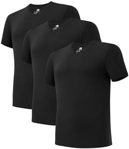 DAVID ARCHY Men's Undershirt Bamboo Rayon Moisture-Wicking Black T-Shirts Stretch V-Neck Tees for Men, 3-Pack (S, Black)