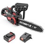 Ecomax Cordless Chainsaw 12-Inch, 1